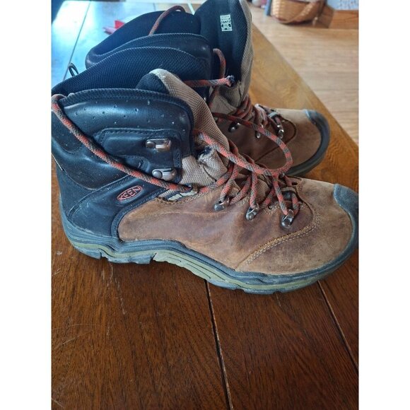 KEEN Mens Mid Brown Leather Waterproof Boots Size: 7 - Picture 1 of 5